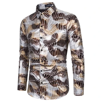 

Fashion Casual Men's Long-sleeved Shirts 2020 Summer New Male Printed Shirt European Size S - XXL Loose Comfortable Shirt Men