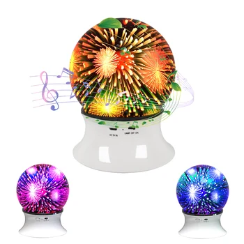 

3D Fireworks Night Light White USB Charging Bluetooth Speaker Home Decor Christmas Best Gifts For Children Navidad #