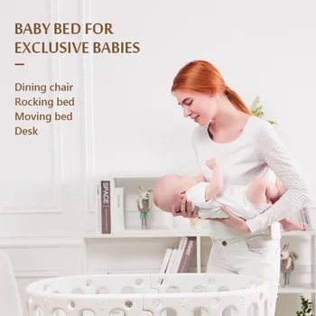 

Multifunctional Baby bed Crib Foldable Rocking bed Children's Dining chair Learning table