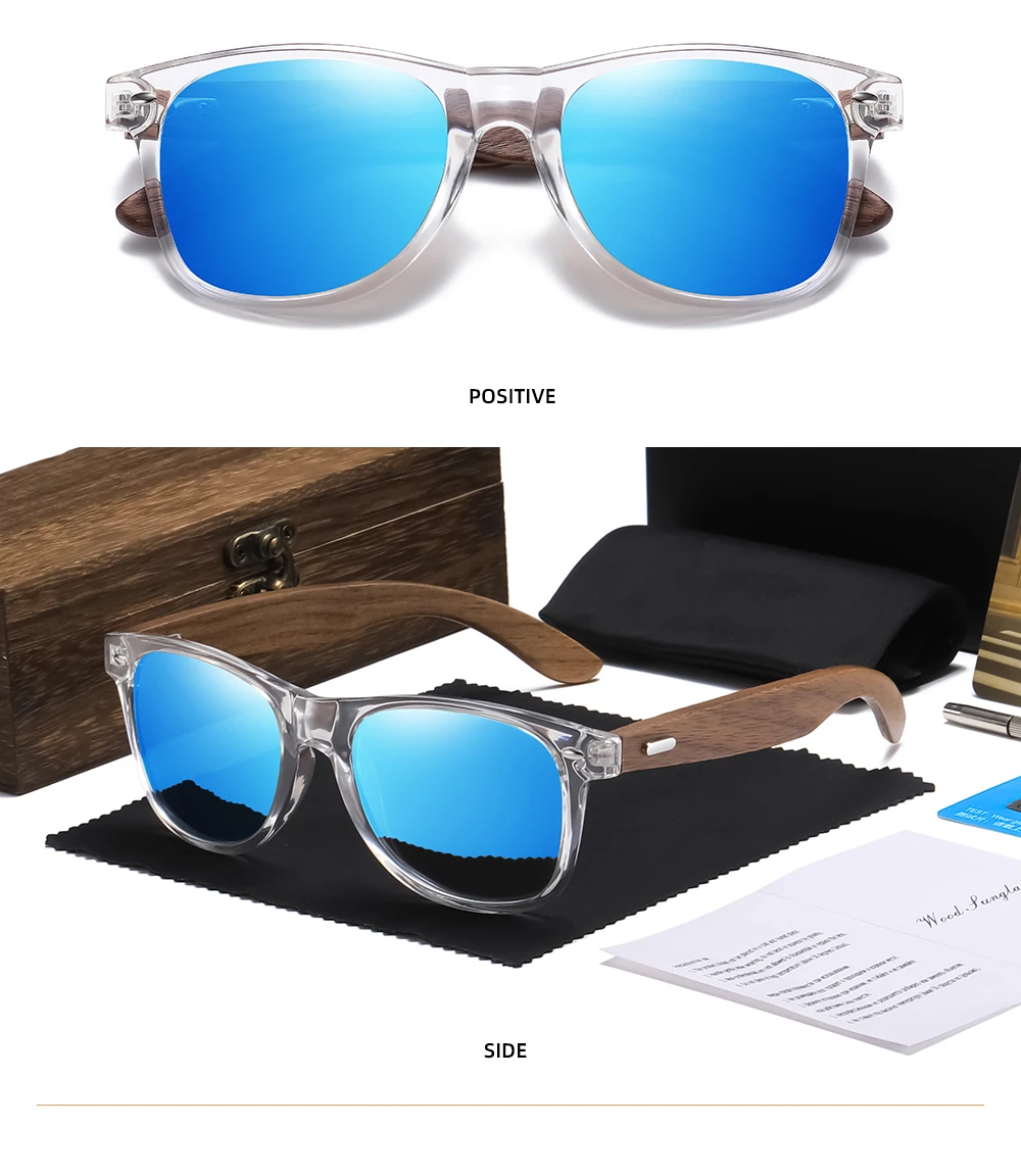 big frame sunglasses GM Brand Transparent Color Frames Sunglasses Men Women's Polarized Delicate Fashion Handmade Wood Sunglasses With Box ladies sunglasses