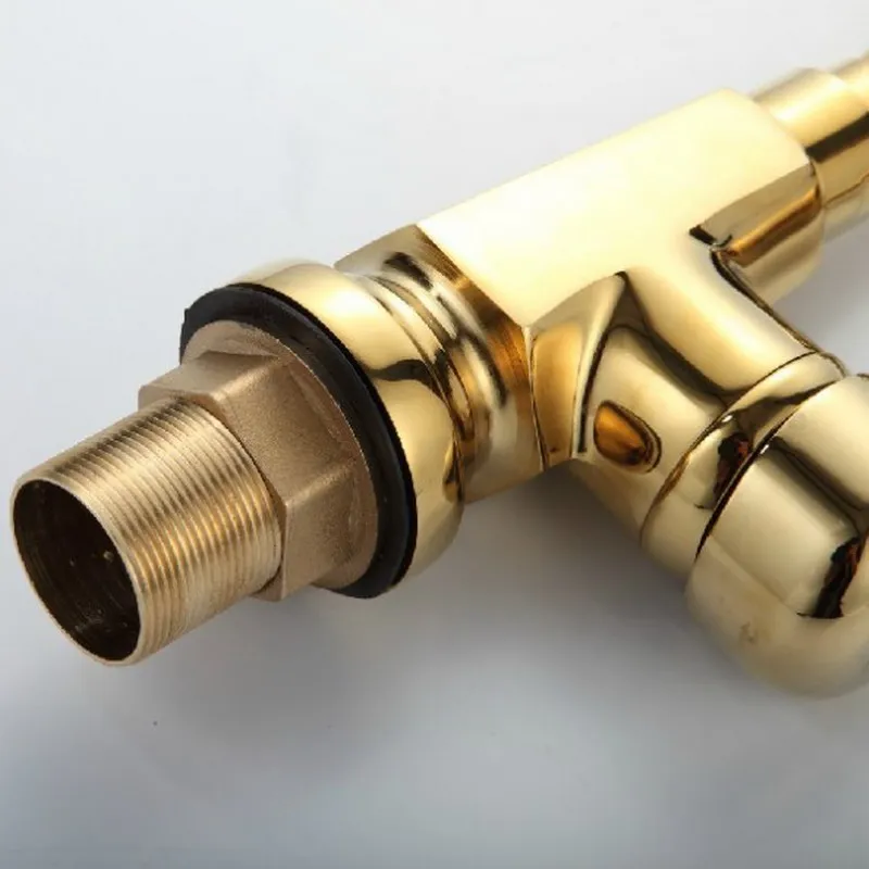  Swivel Spout Water Tap Polished Gold Color Brass Single Handle Single Hole Kitchen Sink & Bathroom  - 32821552430