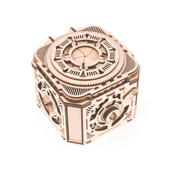 

3D Self-assembly Wooden Puzzle Kits DIY Crafts Toy Puzzle Password Treasure Box Mechanical Birthdays Holiday Gift for Adults