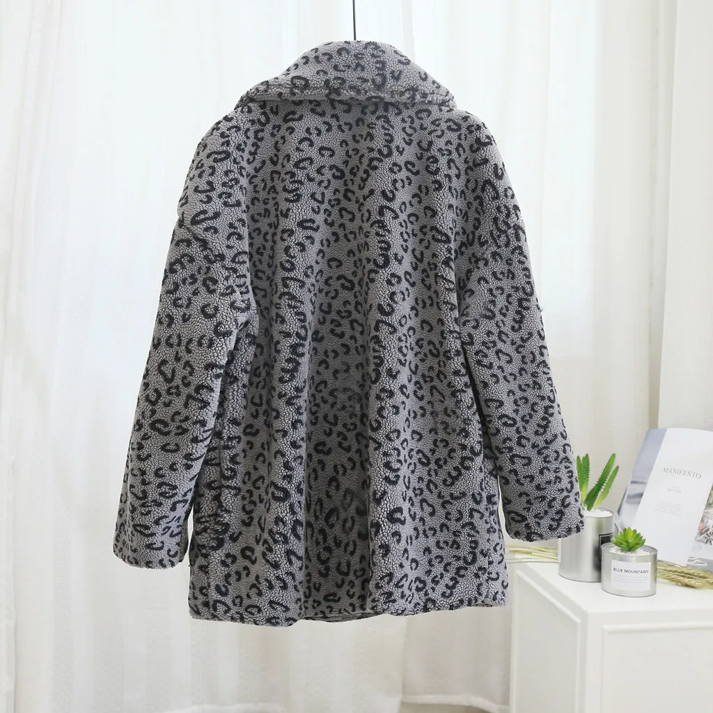 JAYCOSIN Fashion New Lady Leopard Element Coat Grain Velvet Sheep Shearing Coat Lamb Fur Grass Casual Temperament Jacket Winter