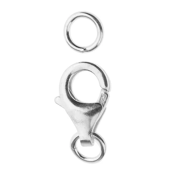 

5 Sets Double Circle 925 Silver Lobster Clasp Closure Ring DIY Crafts 11mm