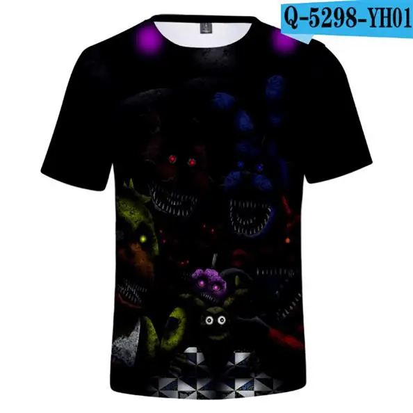 color at picture Five Night At Freddy/Коллекция года, летняя детская футболка для игр футболка с 3d принтом для мальчиков/девочек футболка с короткими рукавами с принтом fnf - Цвет: color at picture