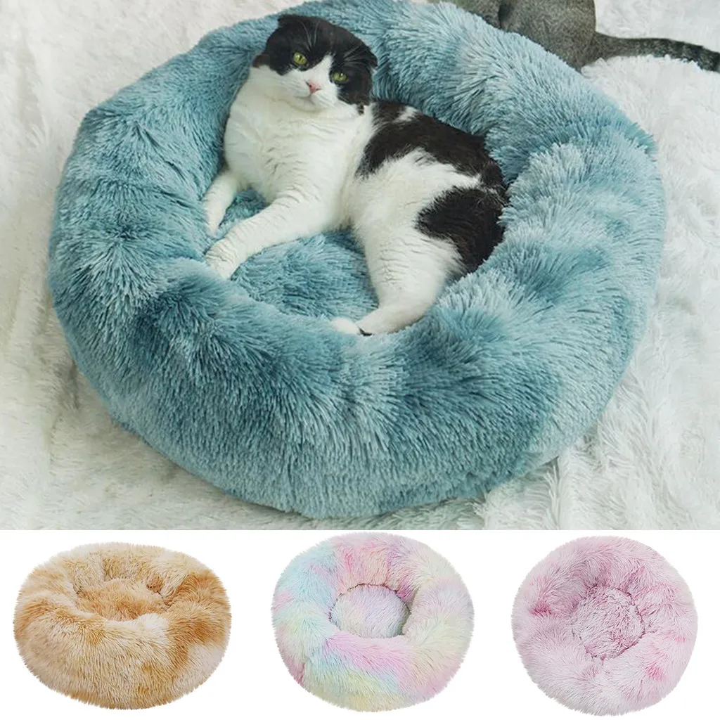 hondenmand cama perro Dog Round Cat Winter Warm Sleeping Bag Long Plush Soft Pet Bed Calming Bed dog beds for large dogs