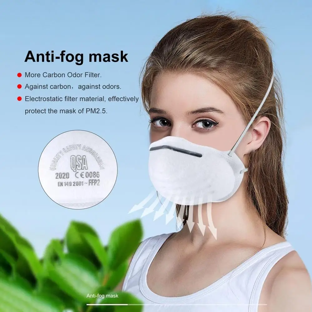 FFP2 MASK with FFP2 filter, effective filtering 95% bacteria anti-PM2.5 protective mask, prevent flu