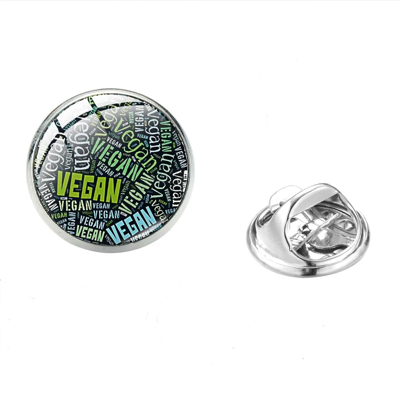 SONGDA I Am Vegan, Броши из нержавеющей стали, булавка, ручная работа, стекло, кристалл, модная одежда, сумочка, украшенные булавки для вегетарианского подарка - Окраска металла: Style 11