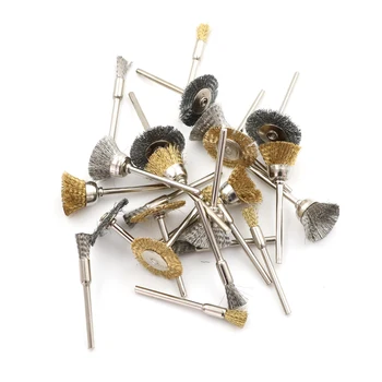 

Brass Steel Wheel Dremel Wire Brush Set For Dremel Tools Accessories 24pcs/Set Burr Abrasive Head Deburring Drill Tools