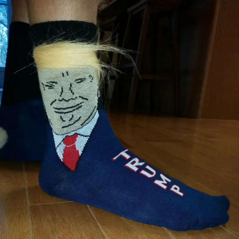 Лидер продаж, носки с изображением Дональда Трампа и 3D фальшивого пуделя для мужчин и женщин, забавный подарок