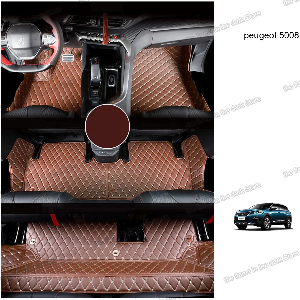 Кожаные автомобильные коврики lsrtw2017 для peugeot 5008 2017 2018 2019 аксессуары коврик стикер