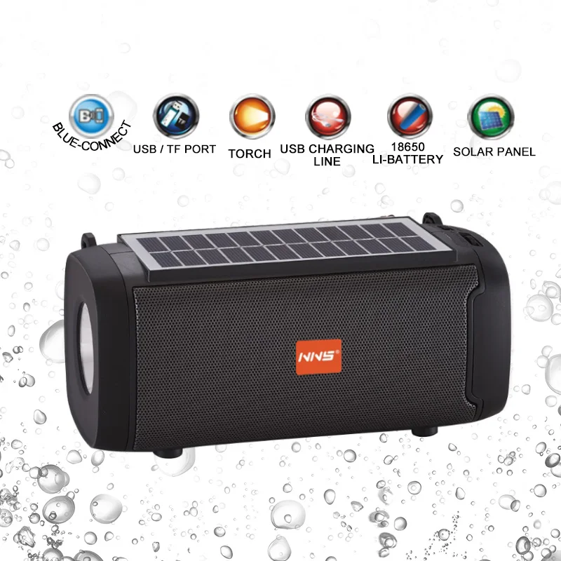 NNS NS-S15S Outdoor Bluetooth Speaker Subwoofer Portable Music Player With Solar Panel Support FM Radio USB TF LED Flashlight |