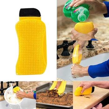 

Multifunction Silicone Washing Sponge Kitchen Cleaning Bowl Pan Bowl Dish Brush Hot New 3 In 1 Silicone Cleaning Brush Kitchen