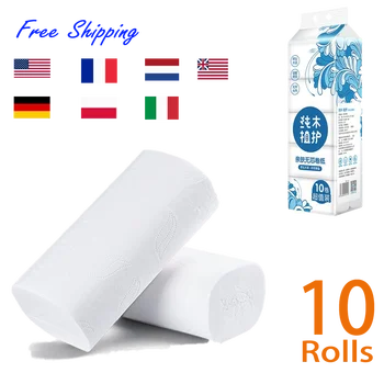 

【Bottom Price】10 Rolls 4-ply Thickened Toilet Paper Thickened Drop Shipping Wholesale Price Free Shipping US UK DE IT FE PL NL