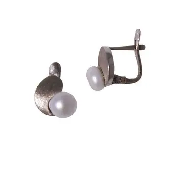 

Earrings communion white gold sterling nuanced and with Pearl