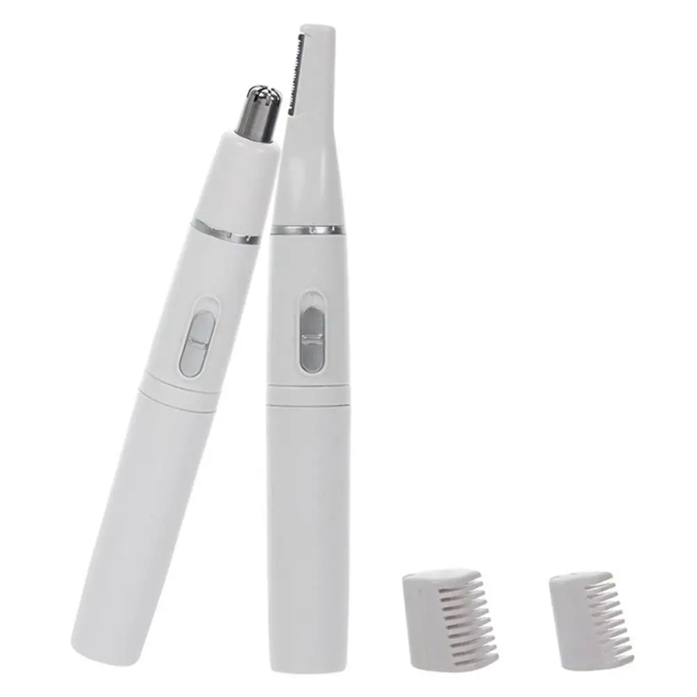 

2-in-1 Facial Hair Trimmer Nose Ear Hair Shaver Trimmer Eyebrow Scraper Safe Face Care Razor Cleaner for Men Women