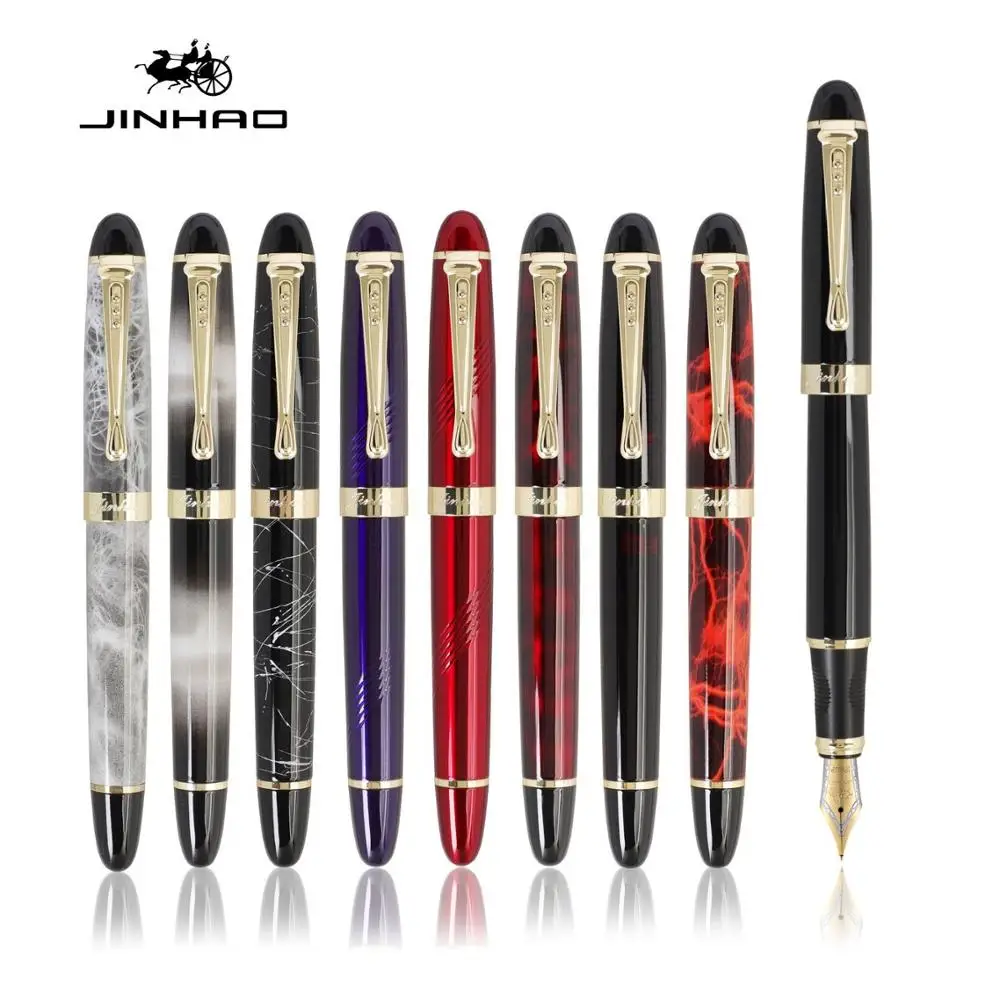 Jinhao Classic Fountain Pen, Luxury Gold Trim Iraurita Tip Medium Writing, Jin Hao 450 Office Signature School Calligraphy A6293