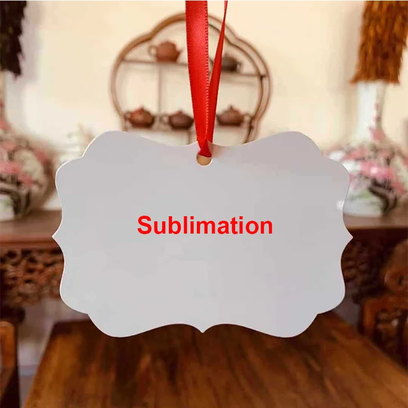 

Sublimation Metal Christmas Pendant Blank DIY Creative Xmas Tree Hanging Ornament Happy New Year Gifts