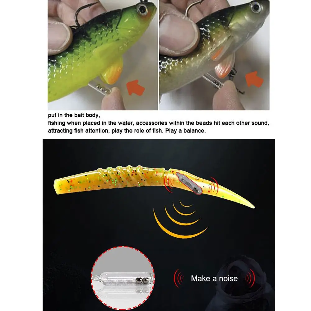 10pcs Durable Attract Fish S M L PE Tube Shake Attract Baits DIY Tools Tie  Tying Sound Bar Fishing Rattles Insert Tube