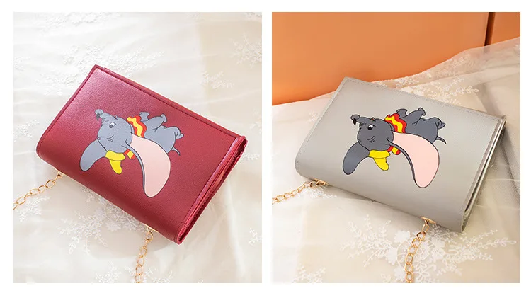Disney Dumbo женская сумка-мессенджер из искусственной кожи, женская модная сумка с Минни, сумка для покупок, подарок, Мобильная Сумка для телефона