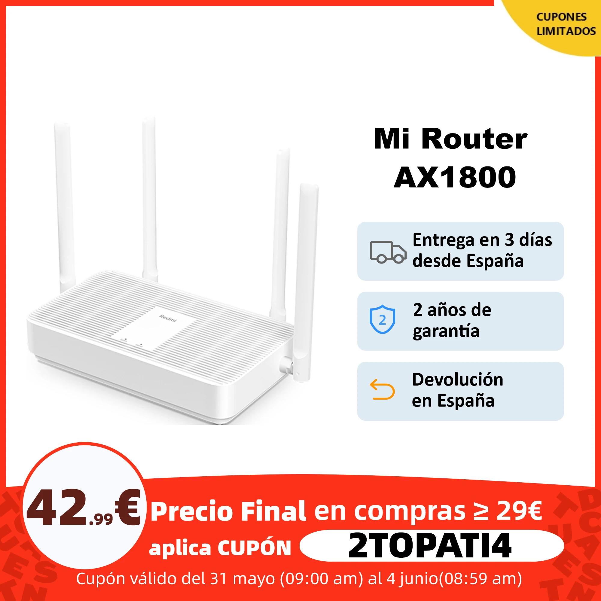 2020 Новая глобальная версия Xiaomi Redmi Mi роутер AX1800 WiFi6 2 4G /5G двухчастотный ячеистой