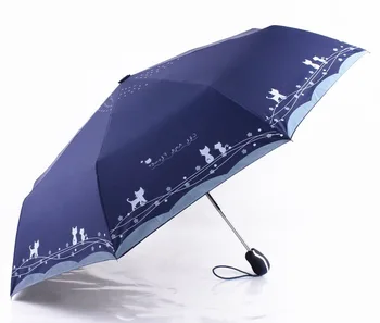 

Original Cute Cat Automatic Rain Sun Umbrella Women Portable Waterproof Parasol Windproof Folding Umbrella wholesale
