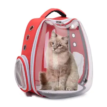 

Cat Carrier Bag Breathable Transparent Puppy Cat Backpack Box Cage Small Dog Pet Travel Carrier Handbag Space Capsule With USB