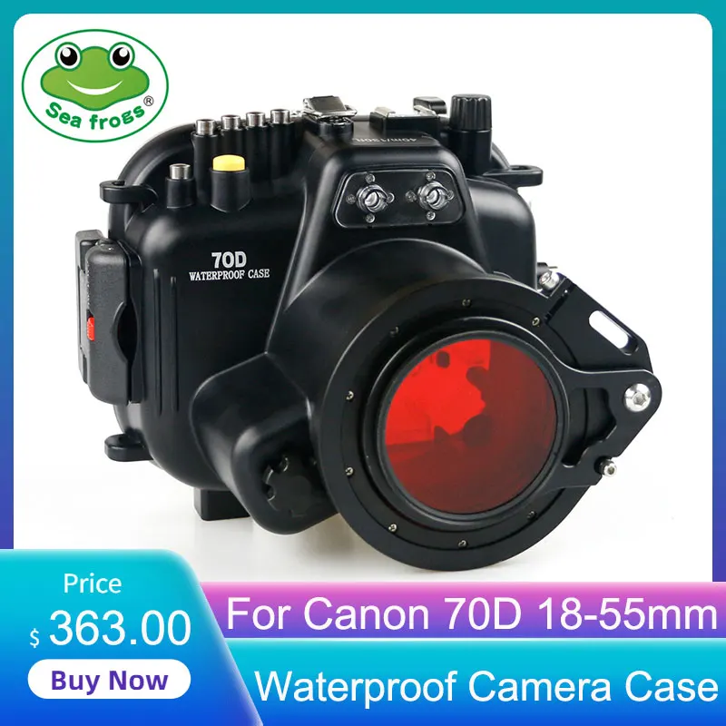 Per Canon 70D Custodia Subacquea Per Fotocamera Digitale 18-55Mm Custodia Subacquea Impermeabile Custodia Impermeabile Trasparente