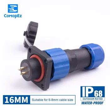

16mm Aviation Connector SP16 Type IP68 Cable Connector 2-3-4-5-6-7-9pin Plug & Socket Male And Female Waterproof Connector
