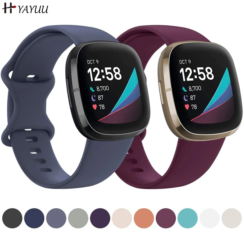 Спортивные ремешки YAYUU для Fitbit Versa 3/Sense мягкий силиконовый дышащий ремешок часов