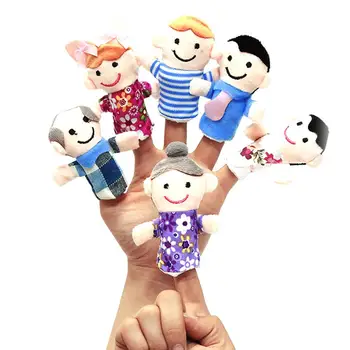 

6Pcs/Set One Family Plush Finger Puppet Educational Hand Toy Story Telling Props Children Popular Gift Play