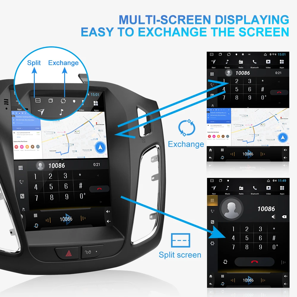 Isudar H53 Вертикальный 1 Din Android авто радио для Ford/Focus 2012-gps Автомобильный мультимедийный видео плеер ram 4G rom 64G для Tesla модель