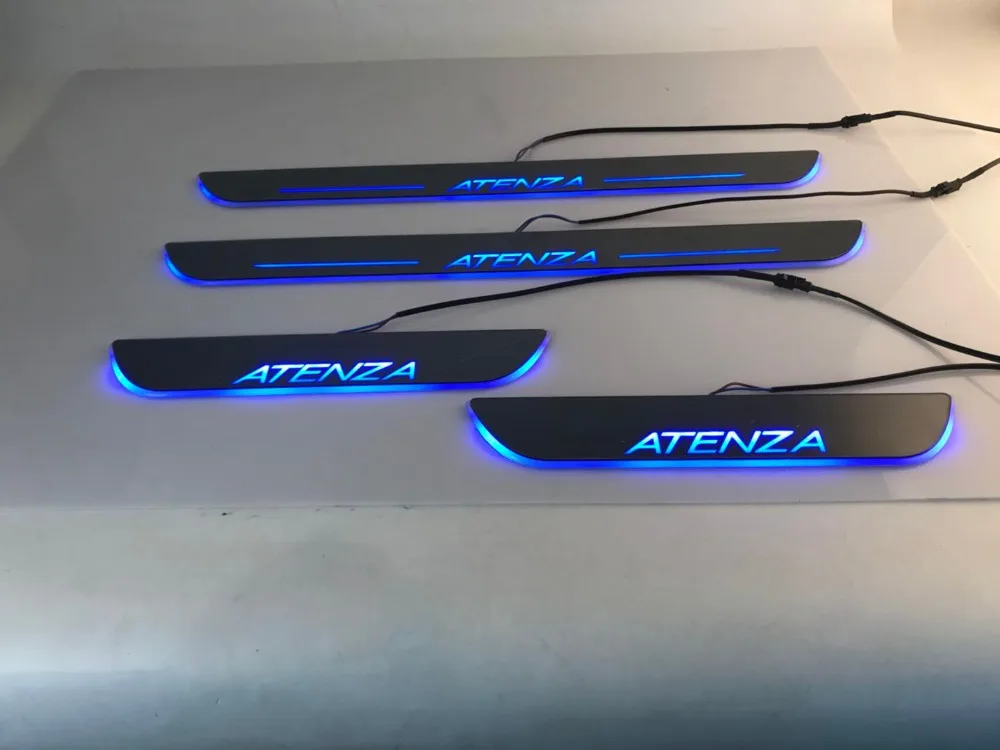 Osmrk светодиодные движущиеся двери scuff для mazda 6 atenza динамические пороги пластины плоской накладки потока/фиксированный светильник, 4 шт