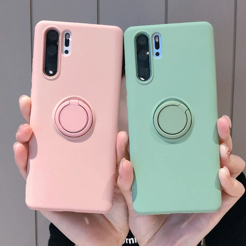 Мягкий силиконовый чехол для телефона Huawei P30 P20 Mate 20 Pro Lite P40 Nova 3 3i P30Lite с кольцом