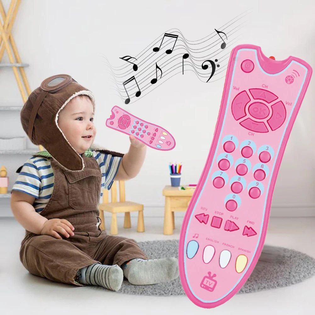

Baby Simulation TV Remote Control Mobile Phone Toy With Music English Kids Toys Educational Music Learning Science Brain Toy
