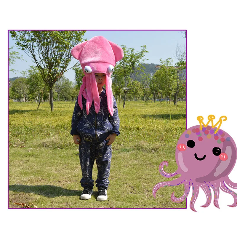 Funny Party Hats Squid Hat  Fun and Crazy Hats in Many Styles Novelty Great Accessory for any Adult Funny Squid Costume