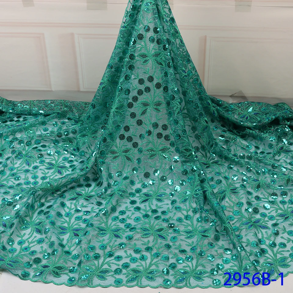 Nigerian French Lace African Lace Fabric Luxury High Quality Sequins Lace Fabric Fabric For Wedding YA2956B-8