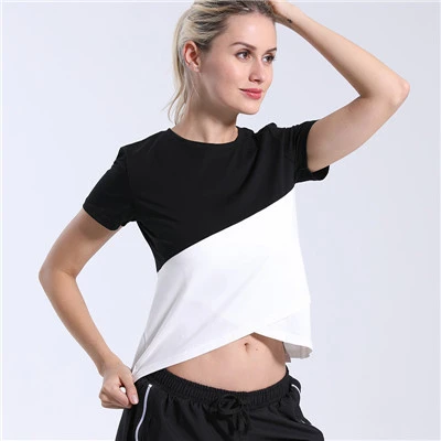 Black Sport Top Женская Спортивная кофта рубашка для йоги майка для тренажерного зала женский дышащий Топ Для Йоги высокоэластичный женский трикотаж спортивный Топ Фитнес Женская спортивная одежда - Цвет: Black Sport Top