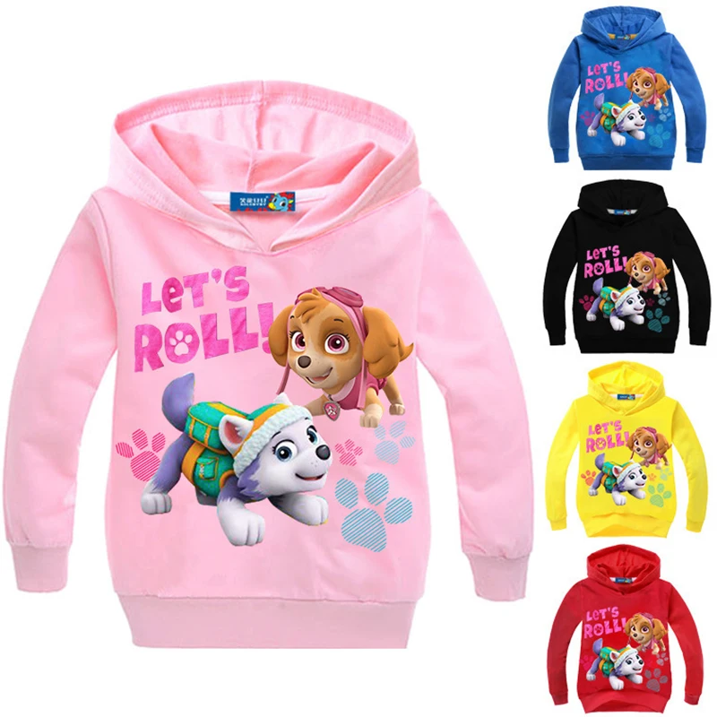 

2019 New Paw Patrol Children's Multi-color Cartoon Print Sweatshirt Patrulla Canina Kids Long-sleeved Hoodie 2S30