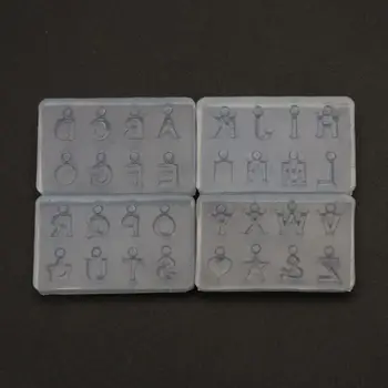 

4Pcs A-Z English Letters Pendant Mold Kit Alphabet Pendant UV Resin Silicone Mold Jewelry Making Tools Nail Art Crafts