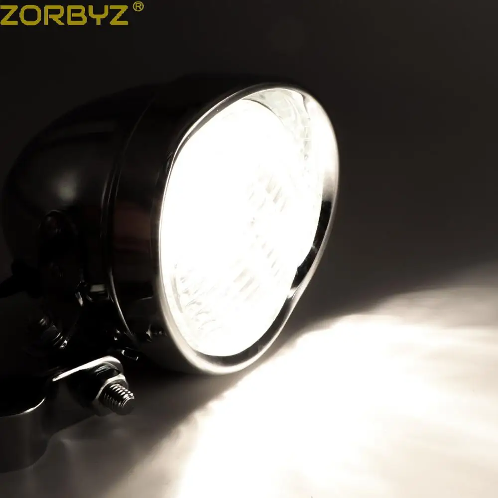 ZORBYZ мотоциклетный хромированный металлический противотуманный светильник с поворотным каркасом, кронштейн для крепления трубки, зажим для Honda Yamaha на заказ