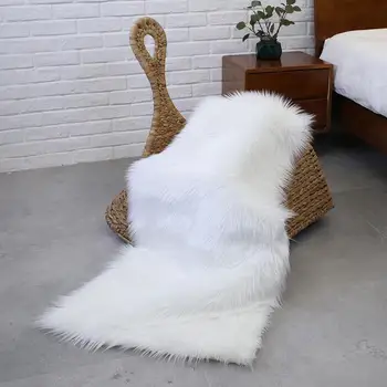 

180X100cm Rectangle Fluffy Rugs Chair Bedroom Anti-Skid Carpet Floor Mat Warm Living Room Wool Carpet Luxurious Sofa Home