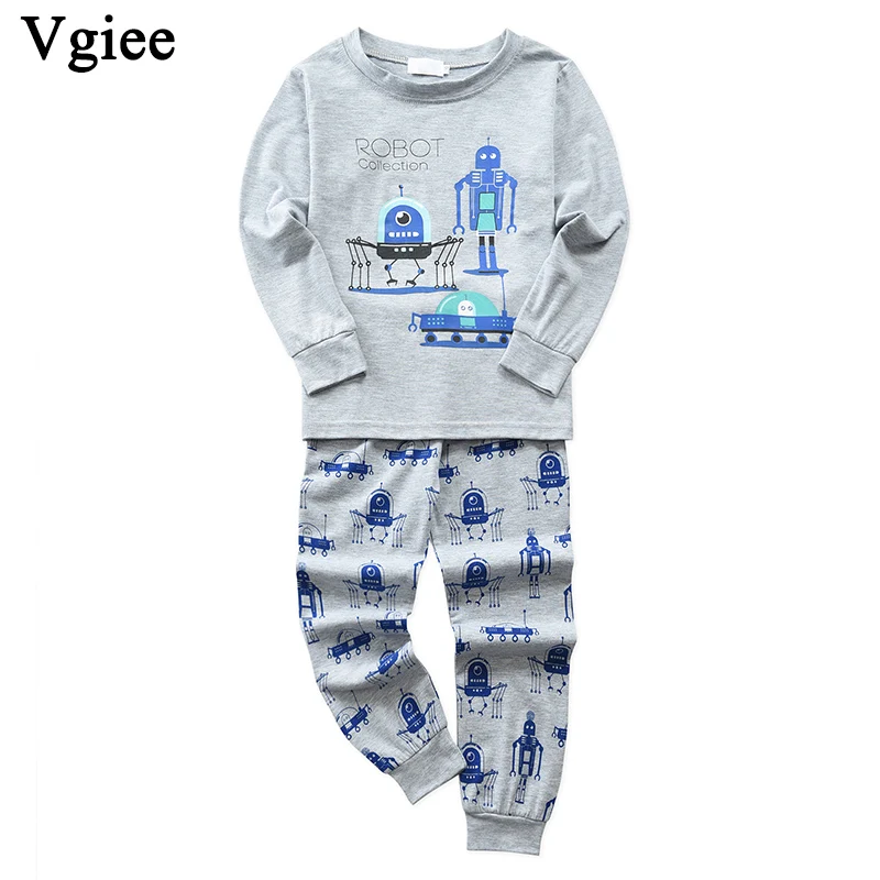 

Vgiee Children Boys Girls Clothes Fall Winter Full Cotton Unisex Crtoon Pattern for Robot Baby Kids Clothes Set Outfit CC646