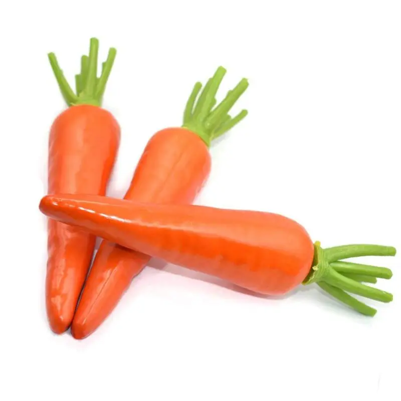 Realistic Lifelike Artificial Rattan Carrot Simulation Fake Fruit Vegetable Food Display Home Party Kitchen Decor Ornament E65B