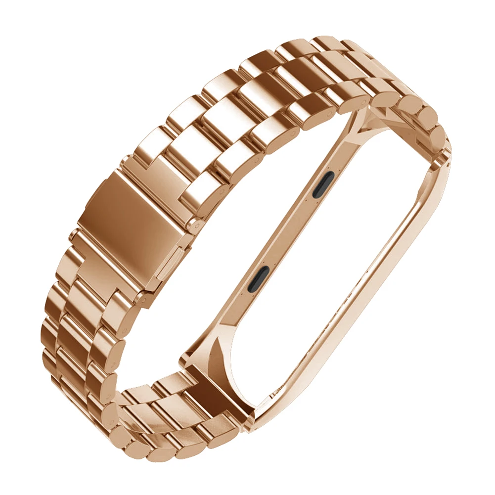 Watch Mi Band 3 or Band 4 Replacement Strap Double Elastic Buckle Stainless Steel Metal Wrist Strap Wristband Watchband