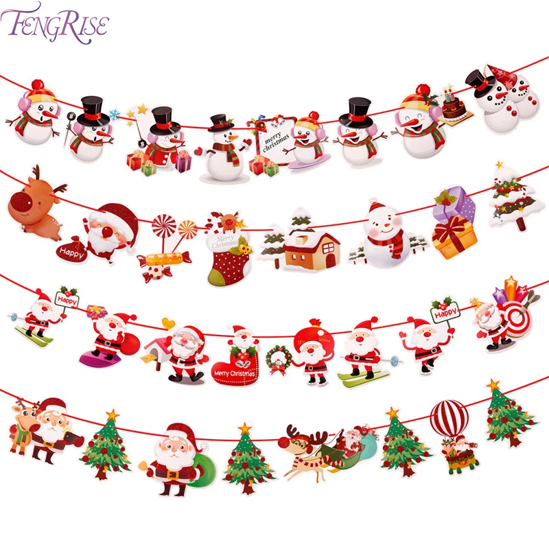 Санта Клаус мультяшный флаг рождественские украшения для модели 2019 подарки