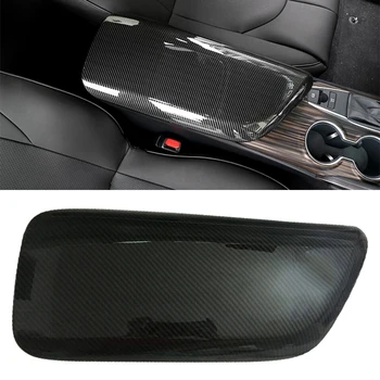 

beler ABS Carbon Fiber Black Style Car Interior Center Armrest Storage Box Cover Trim fit for Toyota Camry 2018 2019