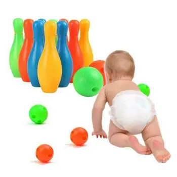

Leisure Sports Entertainment Bowling Set Children Bowling Plastic Toys 12 Piece Bowling Set 10 Ball Bottle 2Ball Fun Family Game