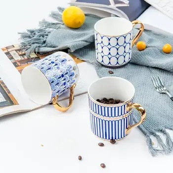 

New Creative Bone China Water Cup European Ceramic Mug Couple Bone China Cup Advertising Cup Creative Gift Cup