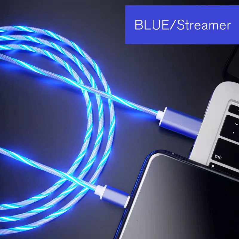 Glowing Data Cable Mobile Phone Charging Cables LED Micro USB Type C Charger For iPhone Samsung Android USB C Charge Wire Cord quick charge 2.0 Chargers